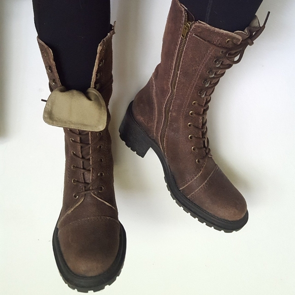 🚫SOLD🚫Vintage Tall Combat Leather Boots Campus 6 - Picture 3 of 9